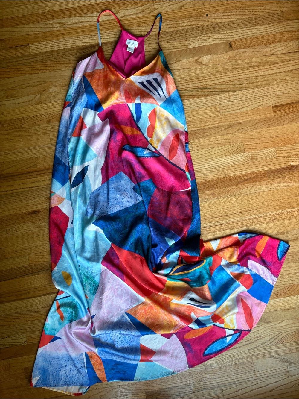 Nicole Miller XL Colorful Abstract maxi Dress
